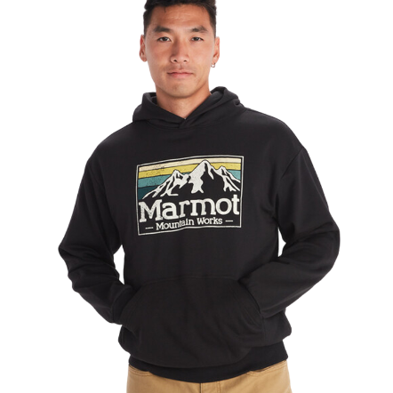 LOGO山脈線條長袖連帽上衣/帽T｜共2色