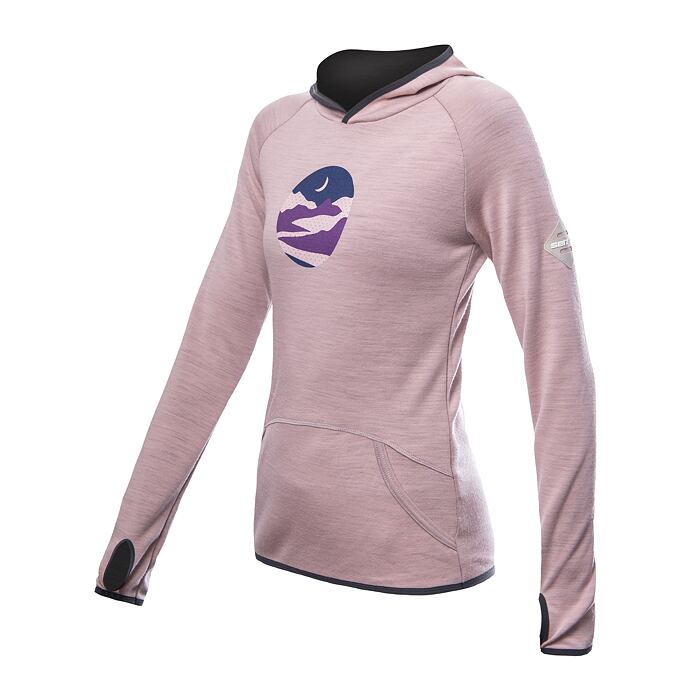 Triglav 女款連帽美麗諾羊毛長袖排汗上衣(230g)