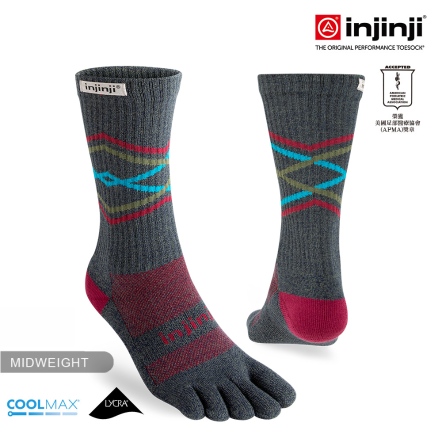 Trail野跑避震吸排五趾中筒襪FX-MW