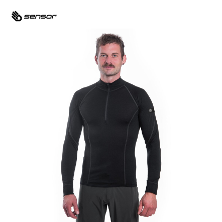 男款 美麗諾羊毛 半門襟長袖上衣 160g