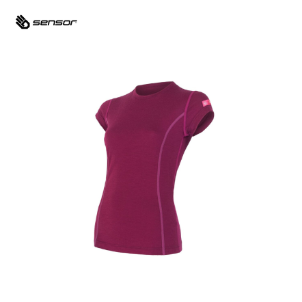 女款 Merino Active 美麗諾羊毛短袖上衣 160g｜紫紅