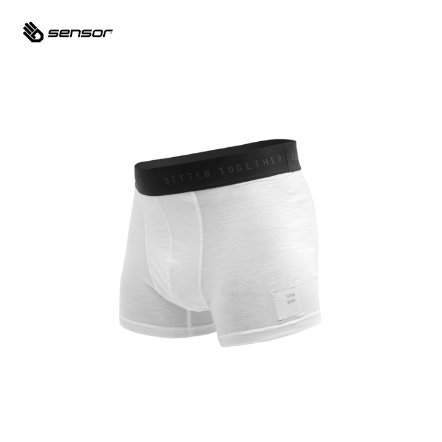 男款 Merino Lite 美麗諾羊毛四角褲 155g｜白色