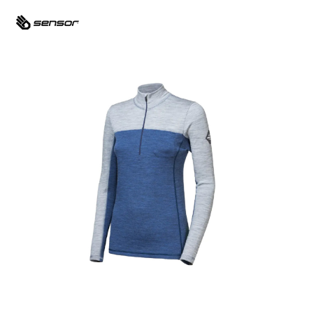 女款 BOLD 超細美麗諾羊毛長袖上衣 220g｜ 灰藍/冷灰