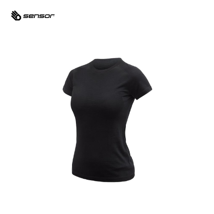 女款 Merino Active 無logo美麗諾羊毛短袖上衣 160g｜黑色