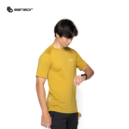 男款 Merino Air 美麗諾羊毛短袖上衣 120g｜芥末黃