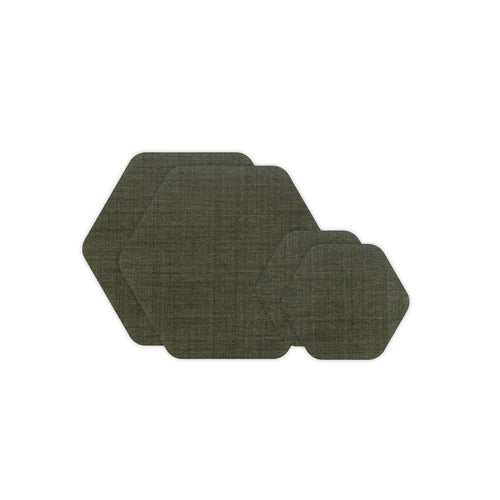 六角形修補貼片-軍綠(2大+2小)