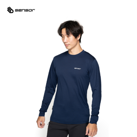 男款 Merino Active美麗諾羊毛長袖上衣 160g｜深藍