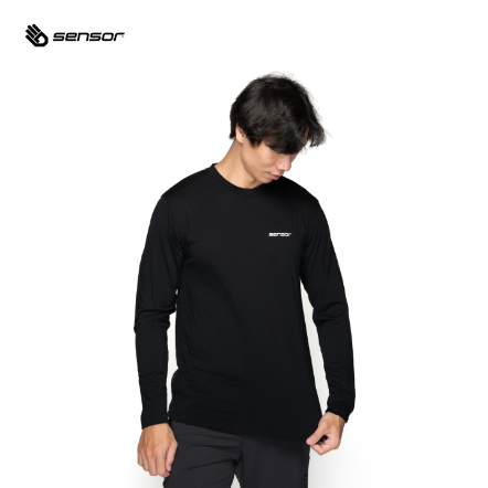 男款 Merino Active美麗諾羊毛長袖上衣 160g｜黑色