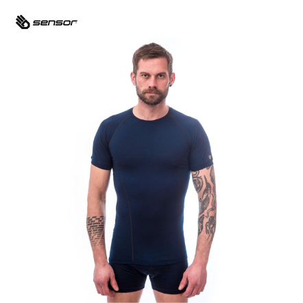 男款 Merino Active 美麗諾羊毛短袖上衣 160g｜深藍