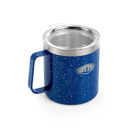 不鏽鋼真空露營杯0.44L-琺瑯藍
