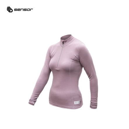 女款 DF 雙面美麗諾羊毛半開襟長袖排汗上衣 170g｜紫羅蘭色