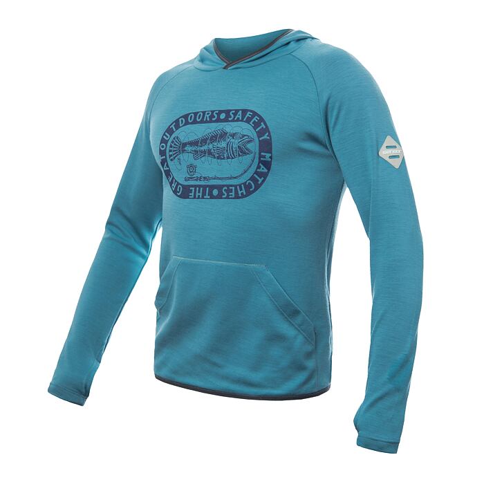 Outdoors 男款連帽美麗諾羊毛長袖排汗上衣(230g)