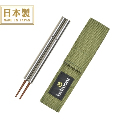 304不鏽鋼環保組合筷(附收納袋)-軍綠色