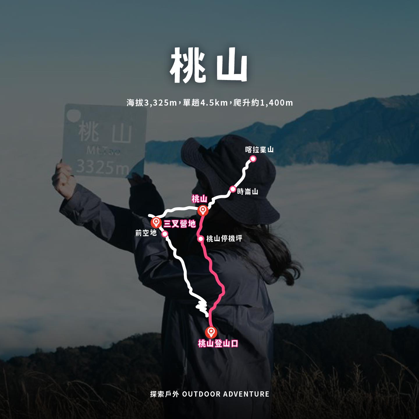 桃山山形與草原步道景觀