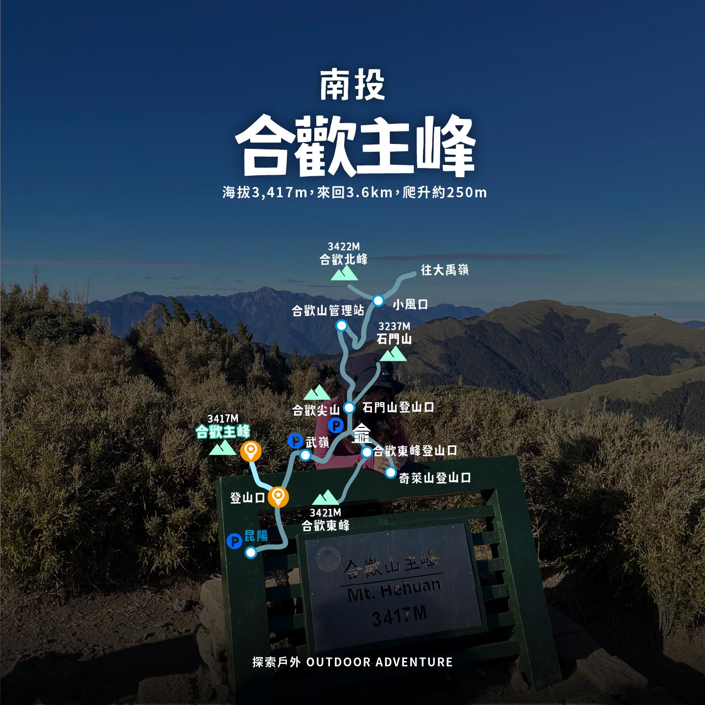 合歡主峰登山步道與360度高山展望