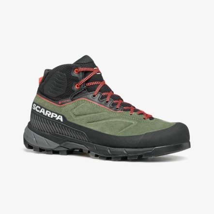 W Rapid XT Mid GTX 女款中筒防水登山鞋-樺樹綠/珊瑚