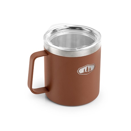 不鏽鋼真空露營杯0.44L-棕色