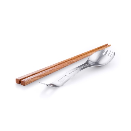 旅行餐具組12.5吋(木筷+不鏽鋼湯叉)