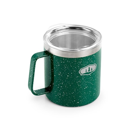 不鏽鋼真空露營杯0.44L-琺瑯綠