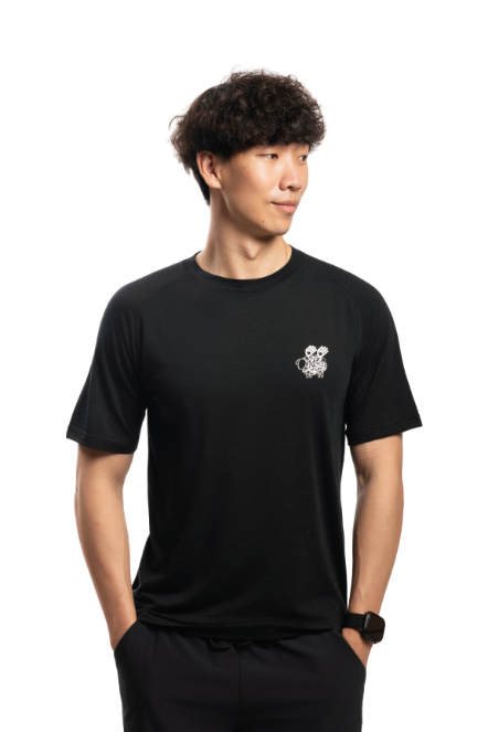 男款 美麗諾羊毛短袖上衣-島嶼生活/飛翔綿羊(120g)