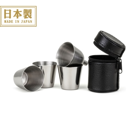 不鏽鋼水杯組(三入)-附收納套