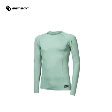 男款 DF 雙層美麗諾羊毛長袖排汗衣 170g｜羅勒綠