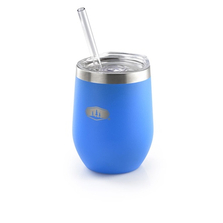 不鏽鋼真空吸管杯355ml-藍色
